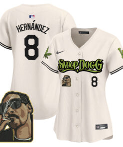 Kike Hernandez 8 Los Angeles Dodgers Snoop Dogg Women Jersey - Cream