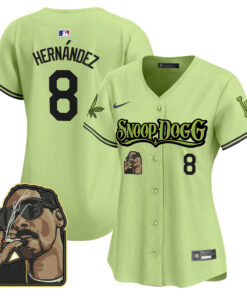 Kike Hernandez 8 Los Angeles Dodgers Snoop Dogg Women Jersey - Light Green