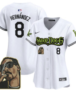 Kike Hernandez 8 Los Angeles Dodgers Snoop Dogg Women Jersey - White