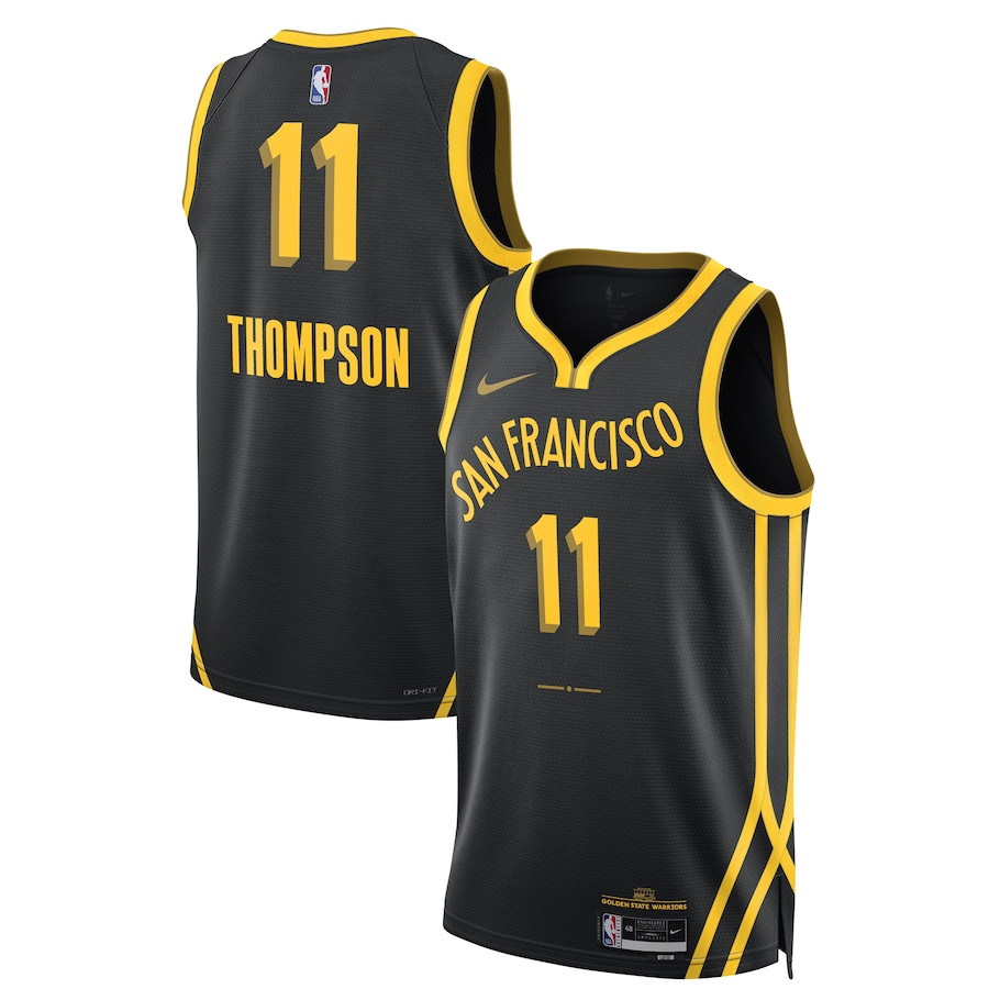 Klay Thompson 11 Golden State Warriors 2023/24 Swingman Jersey - City Edition - Unisex Black - JS630