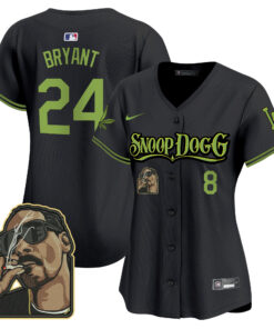 Kobe Bryant 24 Los Angeles Dodgers Snoop Dogg Women Jersey - Black