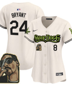 Kobe Bryant 24 Los Angeles Dodgers Snoop Dogg Women Jersey - Cream