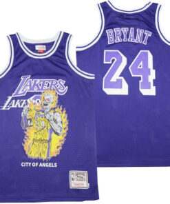 Kobe Bryant 24 Los Angeles Lakers City Of Angels Swingman Jersey - Purple