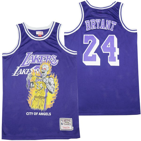 Kobe Bryant 24 Los Angeles Lakers City Of Angels Swingman Jersey - Purple