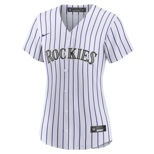 Kris Bryant 23 Colorado Rockies Women's Player Jersey - White/Purple - Image 2