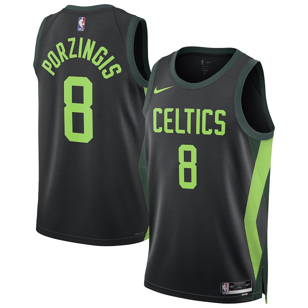 Kristaps Porzingis 8 Boston Celtics Unisex 2024/25 Swingman Player Jersey - City Edition - Black - JS490