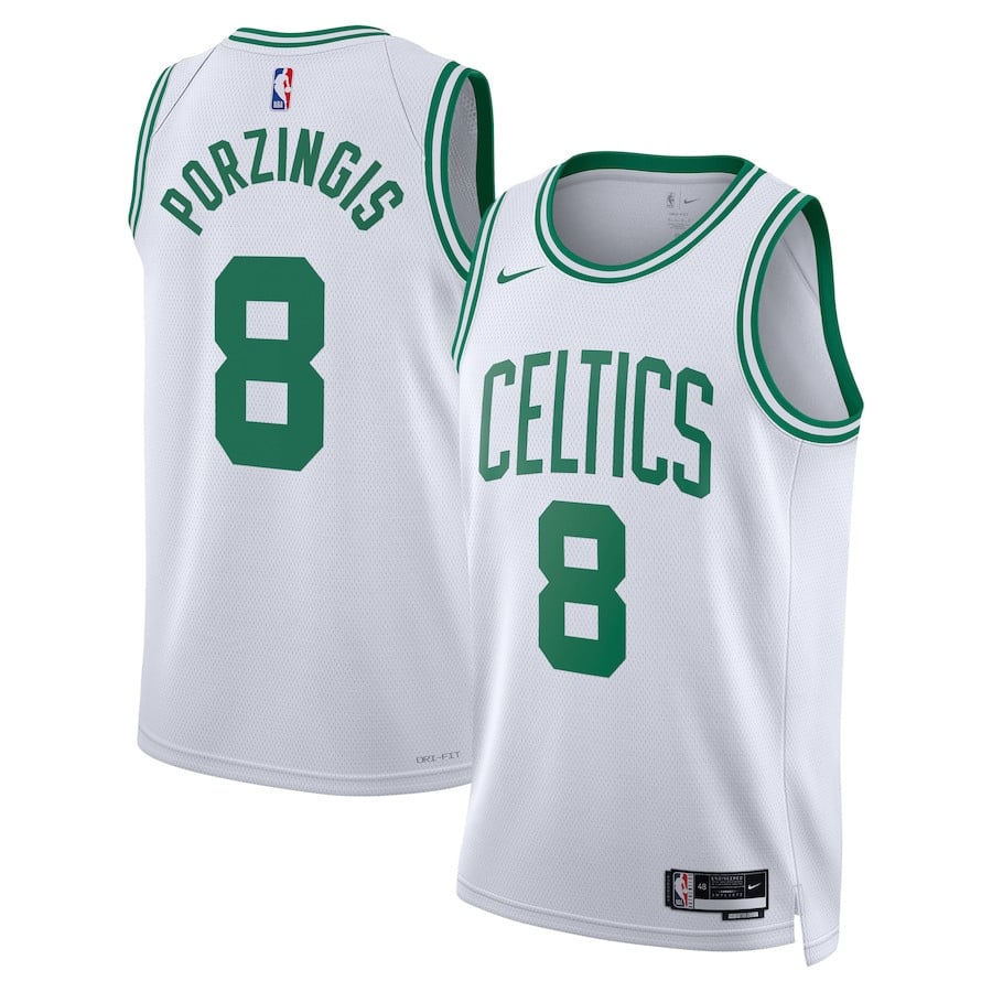 Kristaps Porzingis 8 Boston Celtics Unisex Swingman Jersey - Association Edition - White - JS742