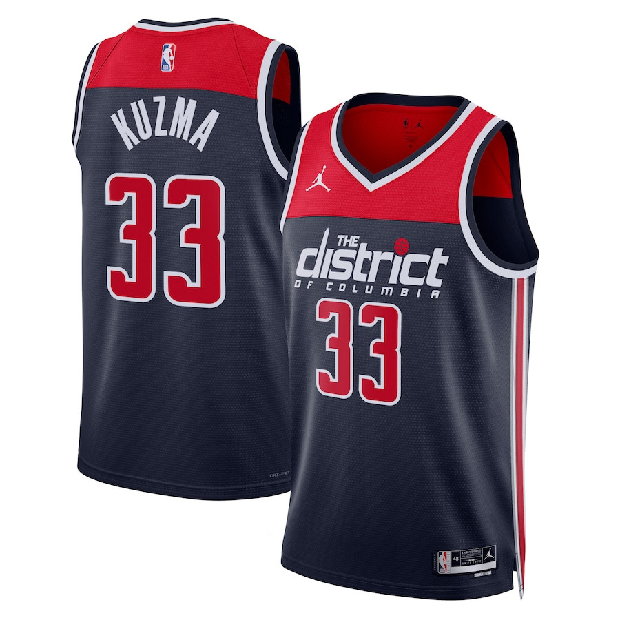 Kyle Kuzma 33 Washington Wizards Unisex Swingman Jersey - Statement Edition - Navy - JS475