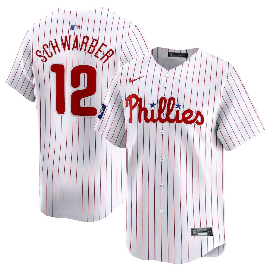 Kyle Schwarber 12 Philadelphia Phillies 2024 MLB World Tour London Series Home Limited Player Men Jersey - White