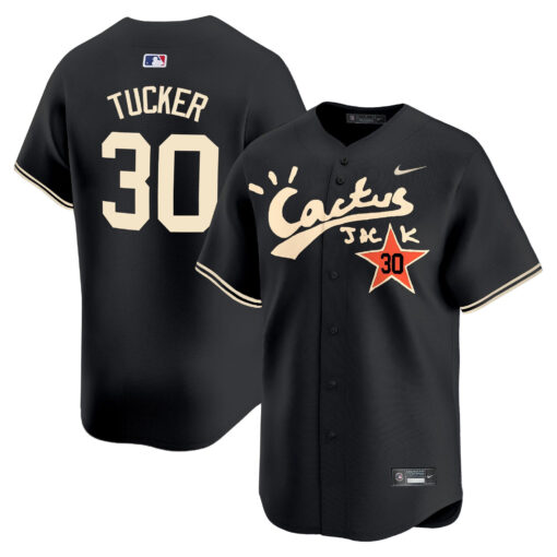 Kyle Tucker 30 Houston Astros Cactus Jack Black Jersey V2 - Men