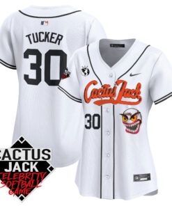 Kyle Tucker 30 Houston Astros Cactus Jack Celebrity Softball Game Patch Women Jersey - White