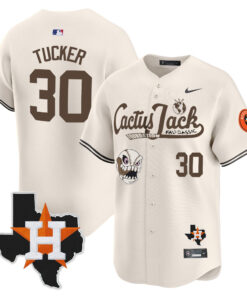 Kyle Tucker 30 Houston Astros Cactus Jack Foundation Fall Classic Limited Jersey - Men, Cream 