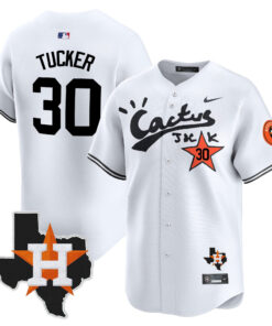 Kyle Tucker 30 Houston Astros Cactus Jack Houston Patch Limited Jersey - Men, White 