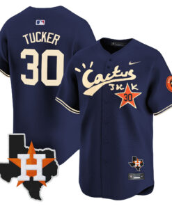 Kyle Tucker 30 Houston Astros Cactus Jack Houston Patch Navy Limited Jersey - Men