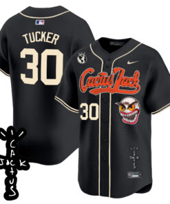 Kyle Tucker 30 Houston Astros Cactus Jack Patch V2 Men Jersey - Black