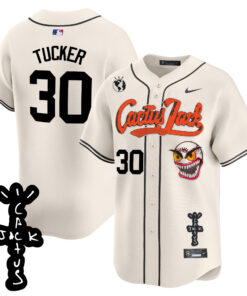 Kyle Tucker 30 Houston Astros Cactus Jack Patch V2 Men Jersey - Cream