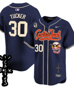 Kyle Tucker 30 Houston Astros Cactus Jack Patch V2 Men Jersey - Navy