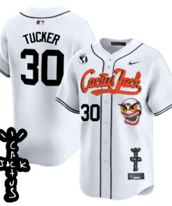 Kyle Tucker 30 Houston Astros Cactus Jack Patch V2 Men Jersey - White