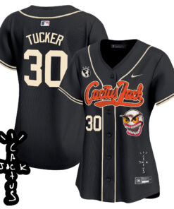 Kyle Tucker 30 Houston Astros Cactus Jack Patch V2 Women Jersey - Black