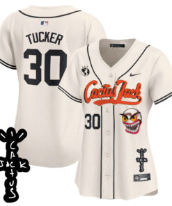 Kyle Tucker 30 Houston Astros Cactus Jack Patch V2 Women Jersey - Cream