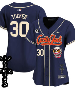 Kyle Tucker 30 Houston Astros Cactus Jack Patch V2 Women Jersey - Navy