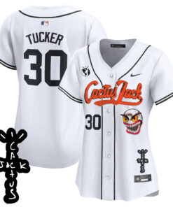 Kyle Tucker 30 Houston Astros Cactus Jack Patch V2 Women Jersey - White