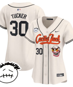 Kyle Tucker 30 Houston Astros Cactus Jack Patch V3 Women Jersey - Cream