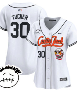 Kyle Tucker 30 Houston Astros Cactus Jack Patch V3 Women Jersey - White