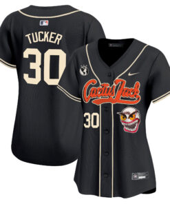Kyle Tucker 30 Houston Astros Cactus Jack Patch Women Jersey - Black
