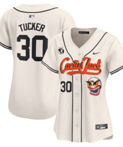 Kyle Tucker 30 Houston Astros Cactus Jack Patch Women Jersey - Cream