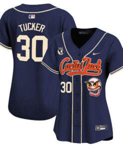Kyle Tucker 30 Houston Astros Cactus Jack Patch Women Jersey - Navy