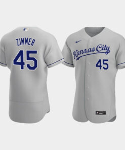 Kyle Zimmer 45 Kansas City Royals Gray Road Jersey Jersey
