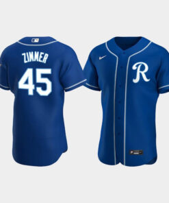 Kyle Zimmer 45 Kansas City Royals Team Logo Royal Alternate Jersey Jersey