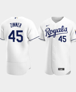Kyle Zimmer 45 Kansas City Royals White Home Jersey Jersey