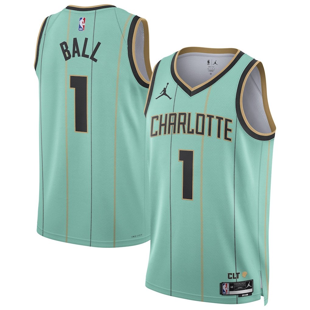 LaMelo Ball 1 Charlotte Hornets Unisex 2024/25 Swingman Player Jersey - City Edition - Mint - JS287