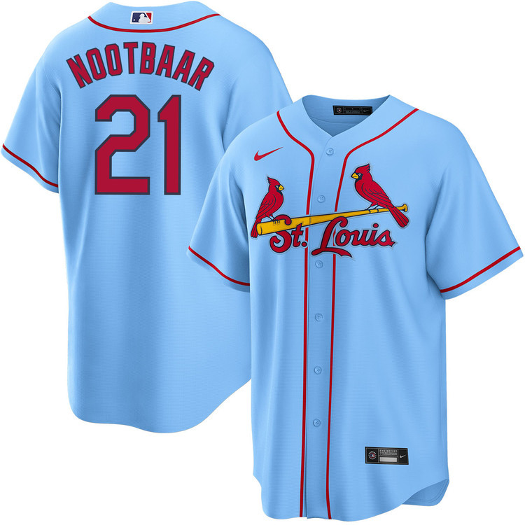 Lars Nootbaar 21 St. Louis Cardinals Alternate Men Jersey - Light Blue