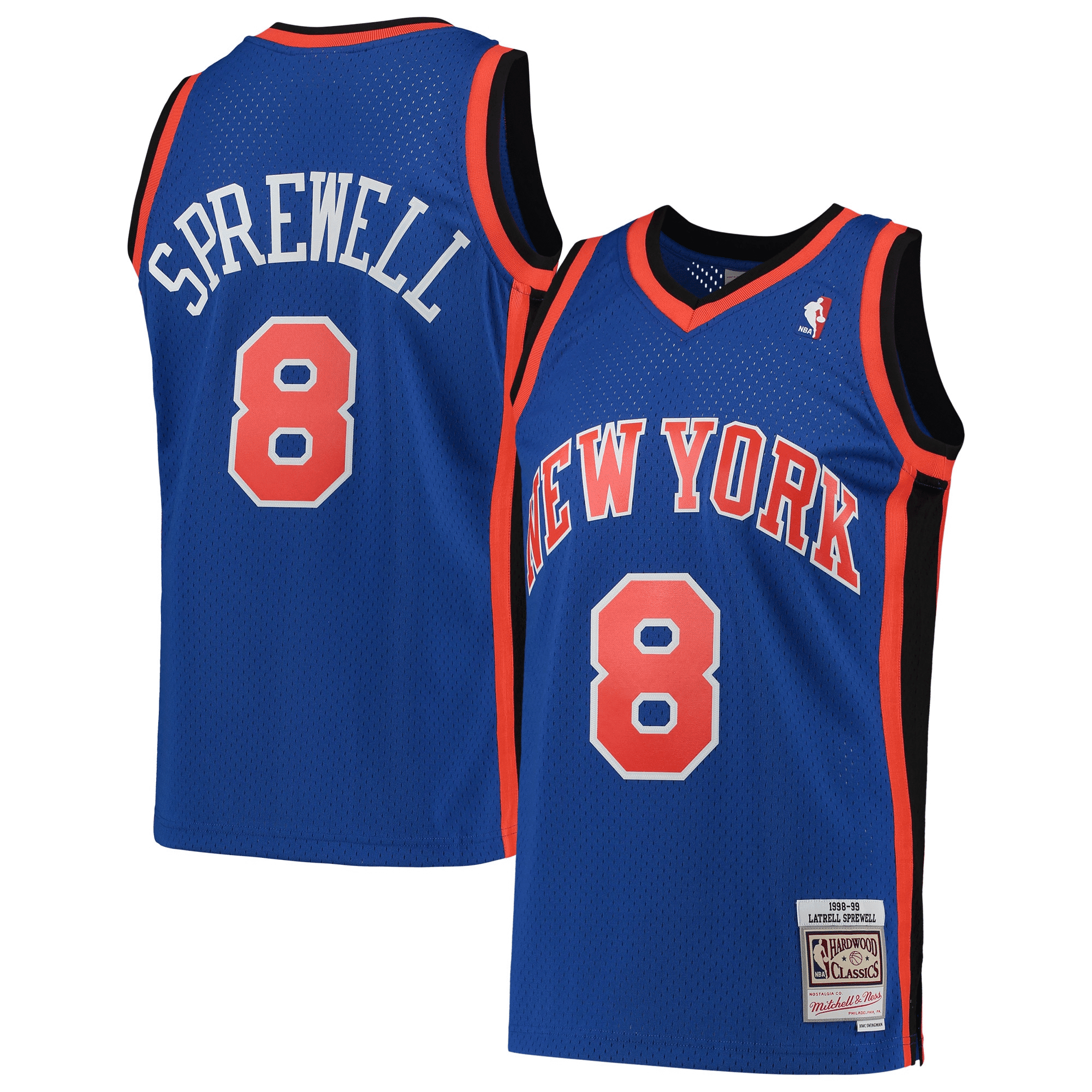 Latrell Sprewell New York Knicks Mitchell & Ness Hardwood Classics 1998-99 Swingman Jersey - Blue Jersey - JS513