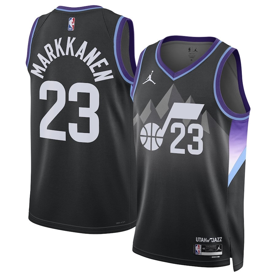 Lauri Markkanen 23 Utah Jazz 2024/25 Unisex Swingman Jersey - Statement Edition - Black - JS118