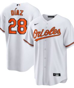 Lewin DÃ­az 28 Baltimore Orioles Home Men Jersey - White