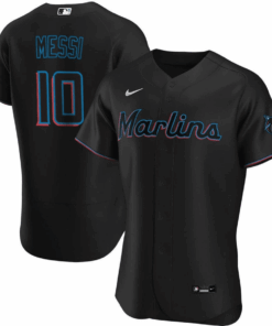 Lionel Messi Miami Marlins Baseball Elite Jersey - Stitched Men Jersey - Black