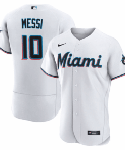 Lionel Messi Miami Marlins Baseball Elite Jersey - Stitched Men Jersey - White
