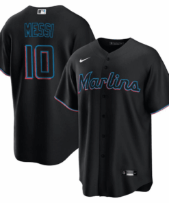 Lionel Messi Miami Marlins Baseball Jersey - Stitched Men Jersey - Black