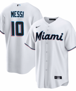 Lionel Messi Miami Marlins Baseball Jersey - Stitched Men Jersey - White