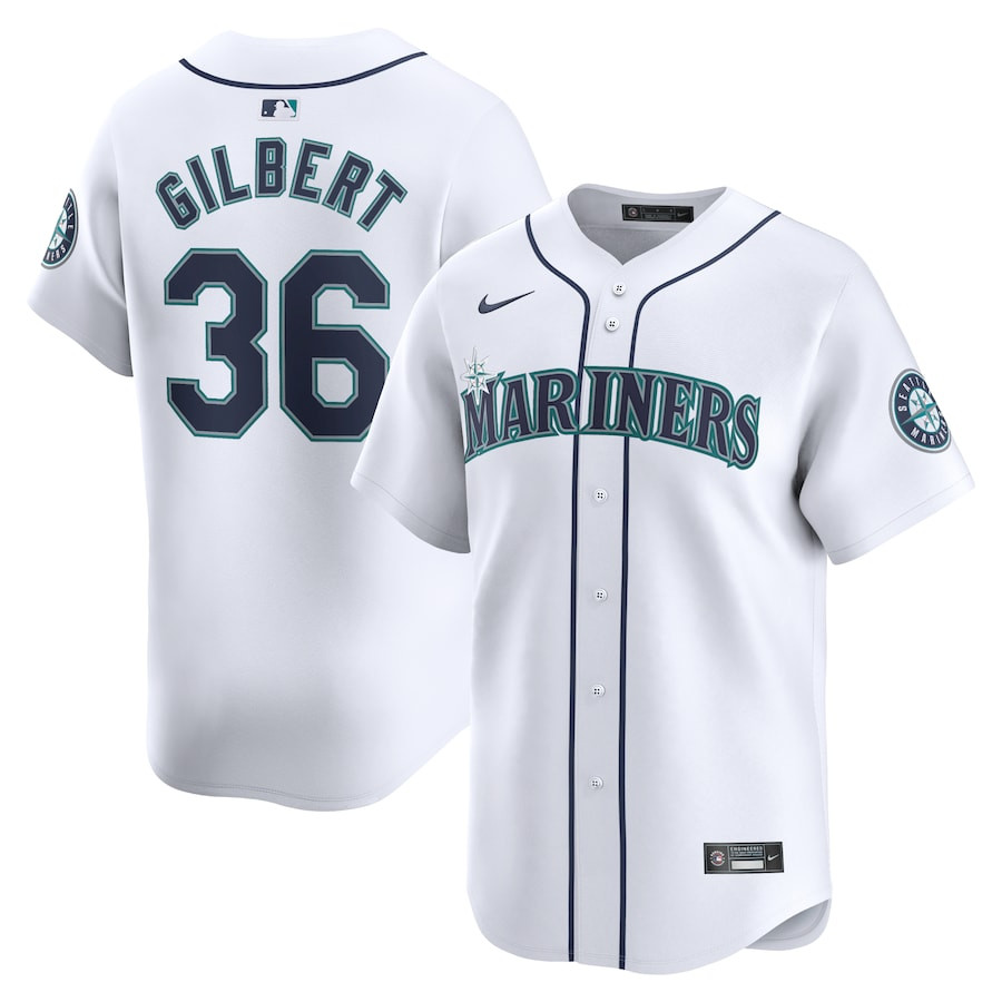 Logan Gilbert 36 Seattle Mariners Home Limited Player Men Jersey - White