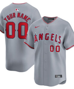 Los Angeles Angels Away Limited Custom Men Jersey - Gray