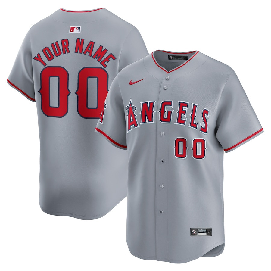 Los Angeles Angels Away Limited Custom Men Jersey - Gray