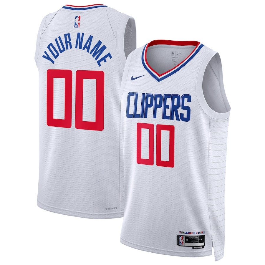Los Angeles Clippers 2023/24 Association Swingman Custom Men Jersey - White - JS439