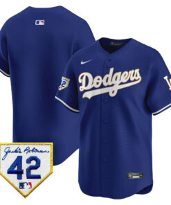 Los Angeles Dodgers 2024 Jackie Robinson Patch Men Jersey - Royal