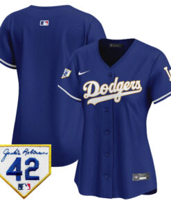Los Angeles Dodgers 2024 Jackie Robinson Patch Women Jersey - Royal
