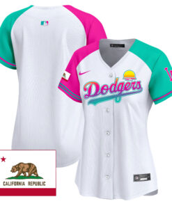 Los Angeles Dodgers 2024 Los Angeles City Style California Republic Patch Women Jersey - Alternate